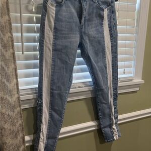 Hayden Blue and White Skinny Jeans